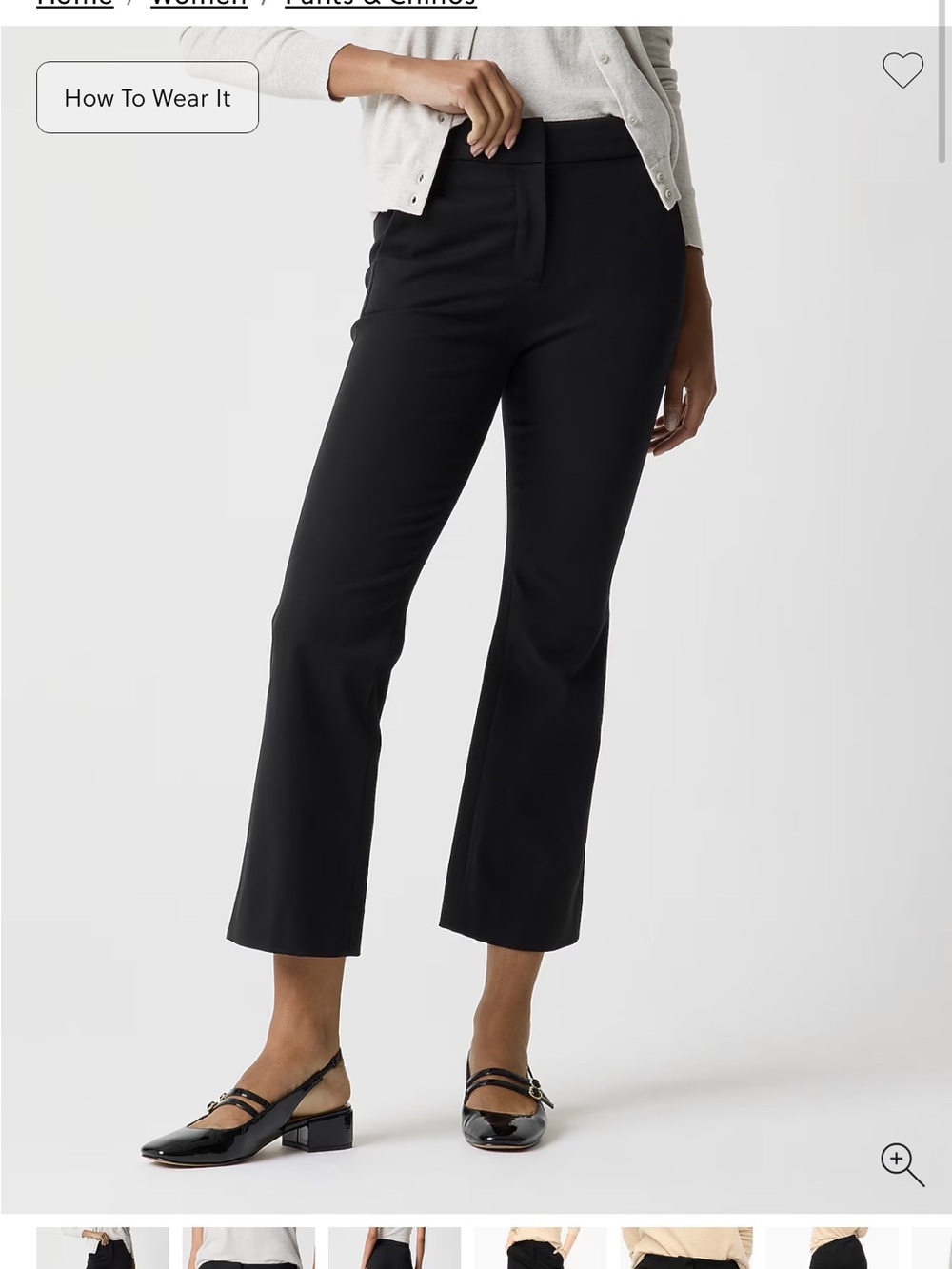 J. Crew Kelsey Black Cropped Pants Size 8